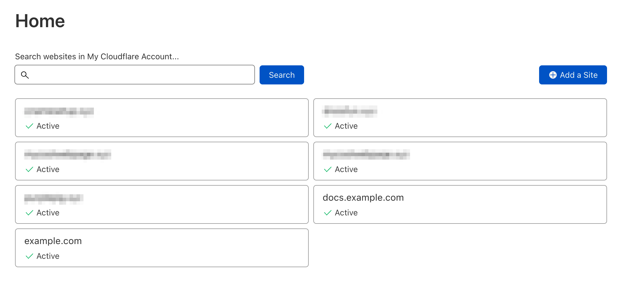 Screenshot showing a zone with a parent domain and a child subdomain